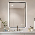 24" x 36" Black LED Bathroom Mirror with Lights, Lighted Vanity Mirror with Anti-Fog, 3-Color Stepless Dimmable, Memory, Shatterproof, UL-Listed, Wall Backlit Mirror (Horizontal/Vertical)