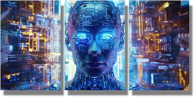 Canvas Art Wall Decor for Bedroom Cloud Networking, Crypto, AI Art Prints Cyber Security, Cloud Managed Canvas Art Wall Painting Artwork for Bedroom Wall Decor Framed Ready to Hang 12x16inchx3