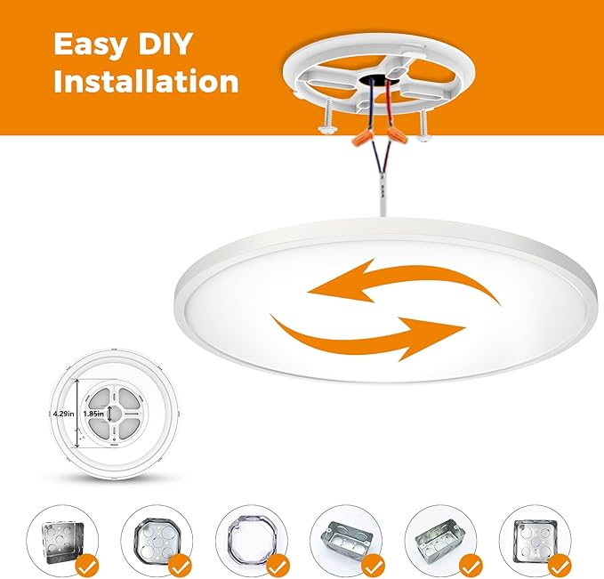 12in Flush Mount Ceiling Light with Remote Control,3CCT 3000-6500K Dimmable,Round Ultra-Thin Plafonnier with Smart App Control,24W 2400LM Ceiling Light for Bedroom/Living Room/Bathroom