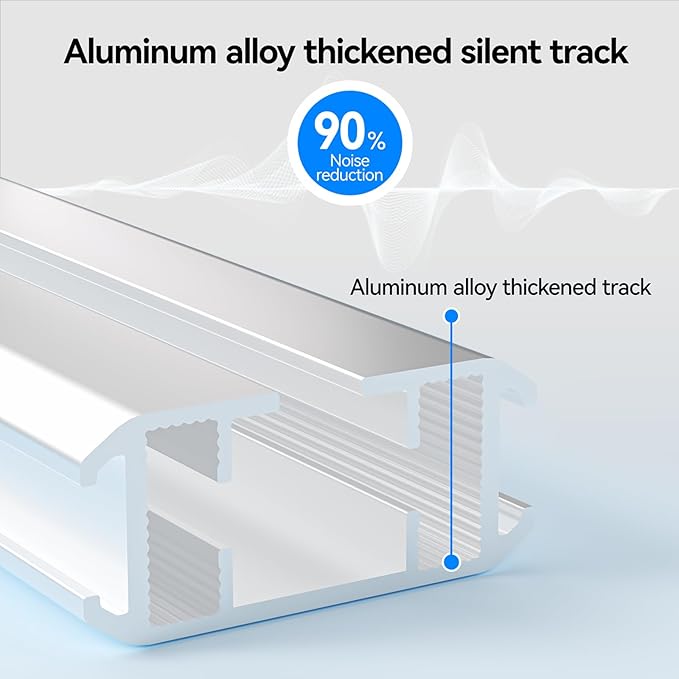 Curtain Rods for Windows up to 166 Inches Adjustable Length Electric Smart Curtain Track System with Remote, Motorized Automatic Curtain Opener, Alexa Google Home Tuya App Compatible