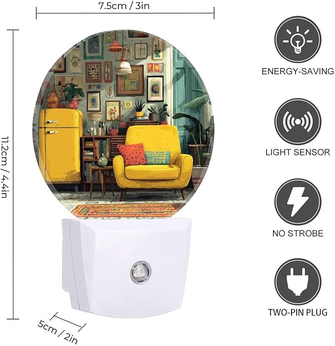 LED Night Light, Vital Interior Smart Sensor Night Lights Plug Into Wall with Auto Dusk to Dawn, Soft Glow Nightlight for Bedroom, Bathroom, Hallway, Stairway