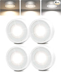 EZVALO LED Puck Lights, 50Lumens, Touch Light, 2.5'' Mini Tap Light, Rechargeable Sitck On Tap Lamp, 3 Color Temps, Under Cabinet Lights Wireless, Ideal for Kitchen,Closet,Pantry,Camper(4 Pack)