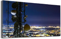 Wibinuki Wall Art Wall Decor Wall Paintings Telecommunicions tower, antenna and sellite dish and city night for Living Room Bedroom Bathroom Home Decor Can Be Hung Directly 20"x 40"