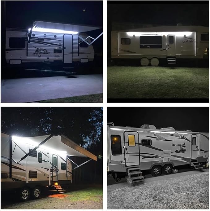 25FT RV Underglow Led Lights Kit, 12V Camper Underbody Lights for Motorhome Travel Trailer Concession Stands Food Trucks, RV Awning Light, RV Led Strip Lights (White)