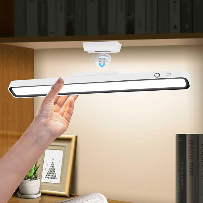 Desk Light Bar 3000K to 6000K Adjustable Color Temperature Under Desk Lights LED Bright Rechargeable Magnetic Light Bar for Home Office,Reading,Bedroom,Home Office,Dorm,Shelf