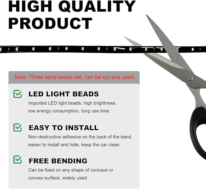 6 PCS 15 LED Strip Underbody Light, DC 12V 1Ft Flexible Underglow Car LED Light Strip with 6 Inch Wire, Waterproof LED Interior Exterior Decoration for Car Truck Motorcycle (Yellow)