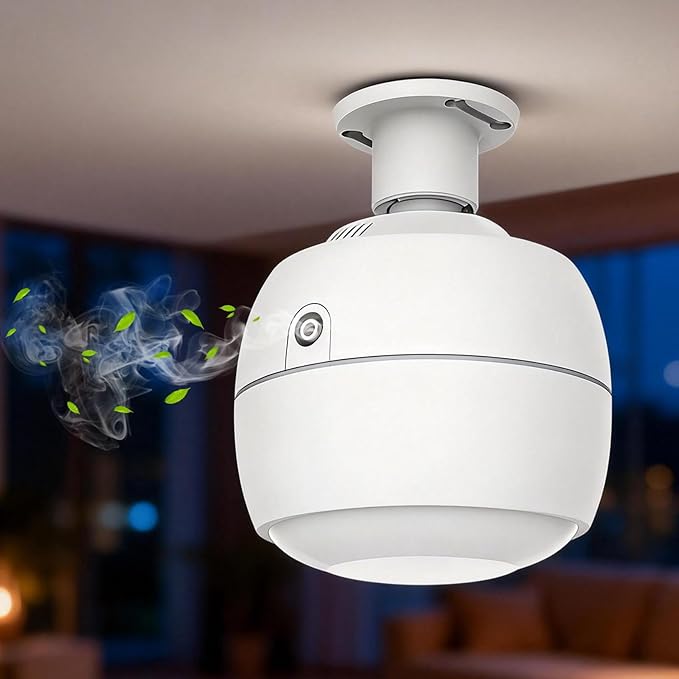 Waterless Essential Oil Diffuser 3500 Sq.Ft Coverage for Large Home Hotel Office, Ceiling-Mounted Cold Air Scent Machine for Aromathrapy, Bluetooth App Control, No-Noise Aroma Diffuser Ceiling-Mounted