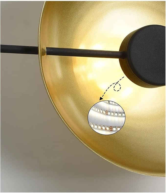 Modern Minimalist Living Room Background Round Creative Bedroom Bedside Designer Villa Hotel Led Lighting,Elegant (Gold)