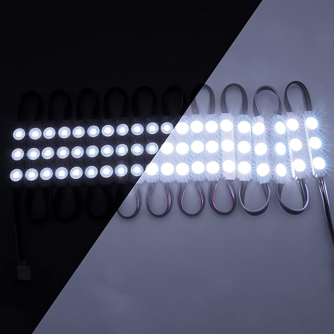 BEAMNOVA 50Ft Commercial RGB Storefront Light Kit for Business with Remote Control, 12v Power Supply Transformer, 100Pcs 3-LED Outdoor Adhesive Waterproof Strip Lights