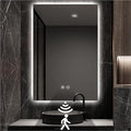 Backlit LED Bathroom Mirror, Infrared Motion Sensor Vanity Mirror with 3-Color Lights, Stepless Dimmable Wall Lighted Mirror with Anti-Fog, Memory, Rectangular (36" H x 24" W)