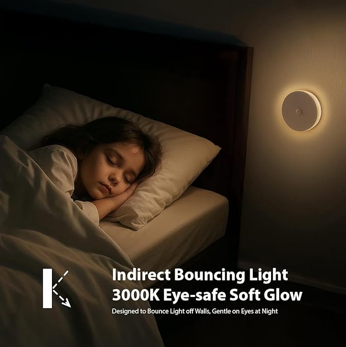Linkable Smart Night Light with Motion Sensor, Wireless Rechargeable Battery Magnetic LED Wall Lamp 2-Pack for Indoor Connecting Bathroom, Closet, Stairs, Bedroom, Hallway