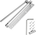 Automatic Door Self-Closing Hinge, Automatic Door Closer, Safety Spring Door Closer,Adjustable Catch Speed Closure,Top Latch Soft Close,Easy to Install,Stainless Steel with Force Arm,Screws and Wrench