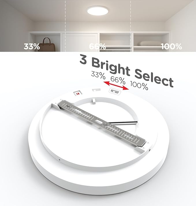 Motion Sensor Ceiling Light Indoor Wired, 13 Inch 24W, 5 CCT 2700/3000/3500/4000/5000K, 3 Brightness Settable, 1920LM Flush Mount LED Lights for Bedroom Stairs Hallway Laundry Porch, White