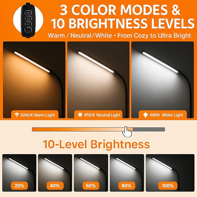 LED Floor Lamp for Eyelash Extension - Brightness Adjustable Standing Light with 3 Color Modes,Eye-Careing Reading & Makeup Lamp,Lash &Tattoo Light for Salon,Bedroom & Office