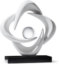 Abstract Art Sculpture, Resin Gold Decorative Statue, Modern White Ornaments for Living Room, Decorativas Modernas for Coffee Table/Entryway/Office Collectibles (White)
