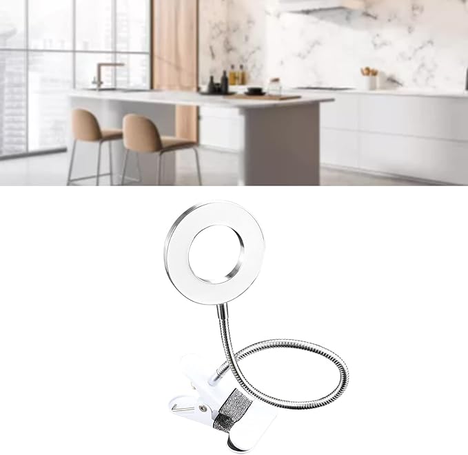 ZJchao LED Desk Lamp On Light with Adjust Brightness for Eye Protection, Prevent Eye Strain, Suitable for Reading, Makeup, (Annular Type)