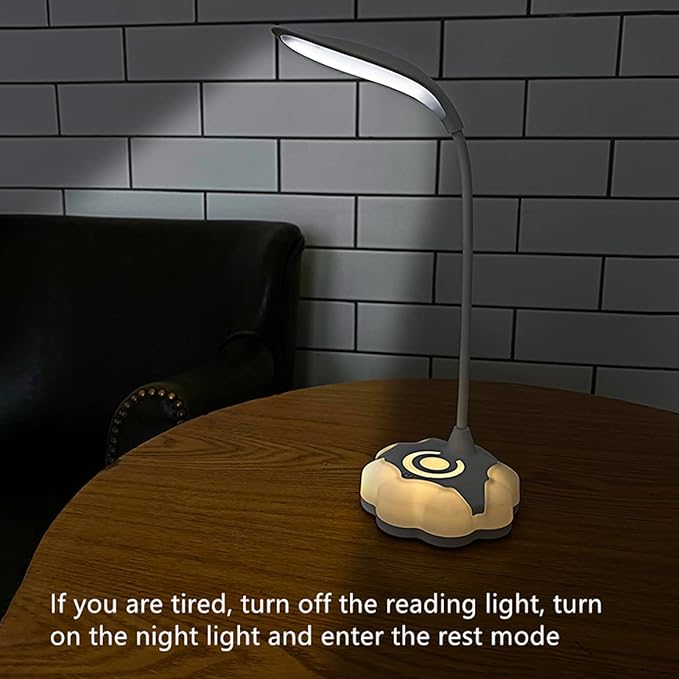 LED Desk Lamp for Bedroom, Eye Protection Table Light with Adjustable Brightness and Flexible Goose Neck Tube, Touch Control Table Lamps for Home Office Study Room (2)