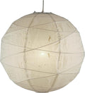 Adesso Orb Medium Pendant with Collapsible Rice Paper Shade – 15ft Cord, 19” Diameter – Stylish Ceiling Lighting