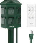 Outdoor Power Stake Timer, Remote Control Dusk to Dawn Light Timer, 6FT Extension Cord Waterproof, 6 Grounded Outlets for Graden and Yard Decorations, ETL Listed (6 FT)