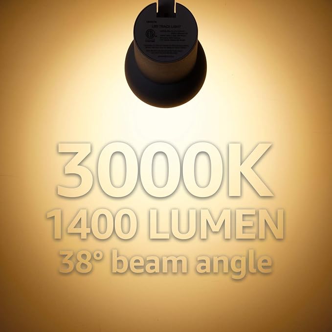 LEONLITE 18W Complete LED Track Lighting Kit, (3) H Type Spotlight & 8FT Track Rail & (1) Floating Canopy Connector & (1) I Connectors, CRI90+, 3000K Warm White, White