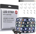 BTF-LIGHTING IP68 Waterproof Outdoor WS2811 RGB IC LED Strip Addressable Dream Color Flexible 5050SMD Light DC12V 16.4ft 60LEDs/m 20Pixels/m Can Work Outdoor Black PCB(No Adapter or Controller)