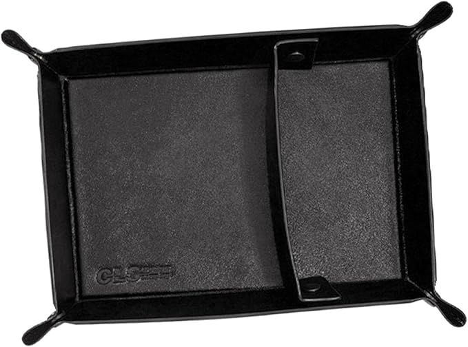 PU Leather Storage Tray Desktop Storage Organizer Tray Jewelry Tray Catchall Tray for Keys Wallet Organizing Accessories Car, Black