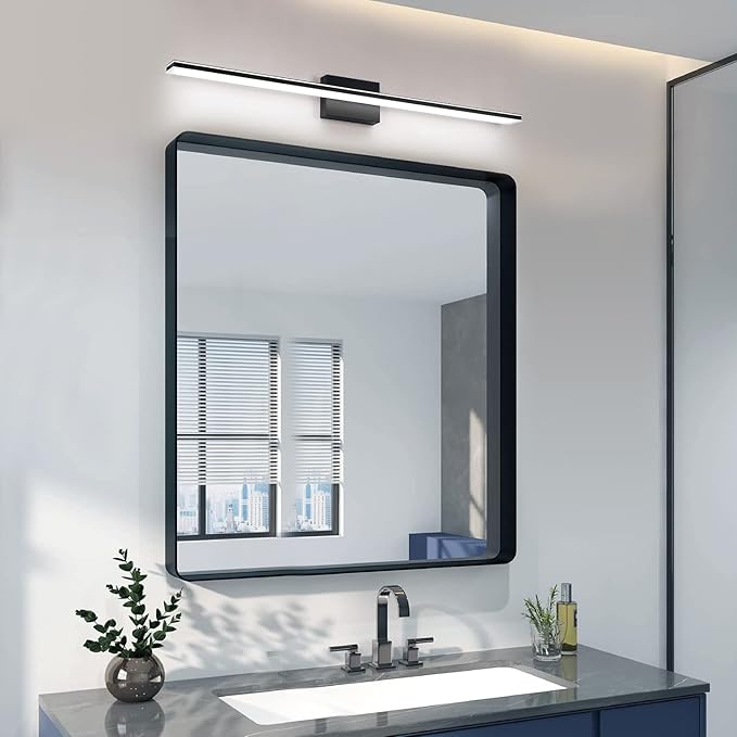 LED Bathroom Light Fixtures 28W Bath Room Lamps 40" Over The Mirror Lighting Fixture for Bathroom Matte Black Wall Lights Above Mirror 6000K