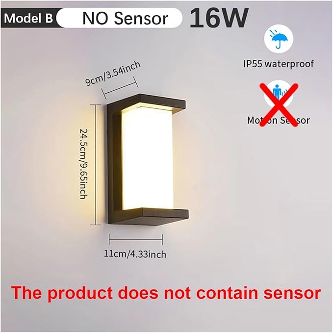 Long Wall Light, LED Wall Lamp Motion Sensor Waterproof Led Lights Wall Light Indoor Outdoor Wall Panels for Home Corridor Lighting,Bedroom Bedside Licht(Warm White,B NO Sensor)