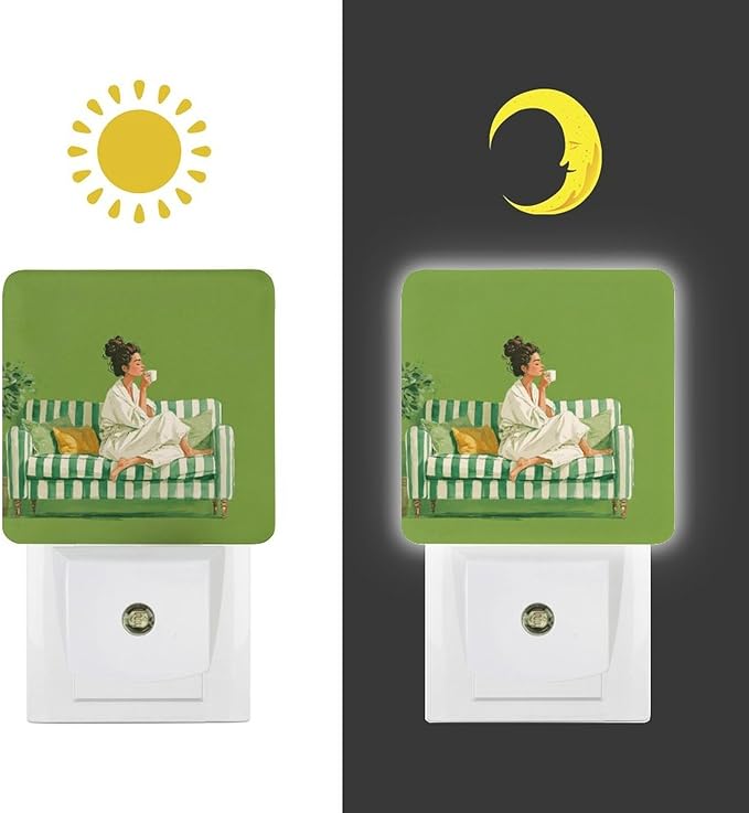 Night Lights Plug Into Wall, Elegant Interior LED Smart Light Sensor Night Light Auto Dusk to Dawn for Hallway, Bedroom, Bathroom, Stairway