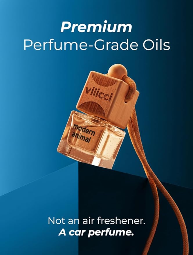 Vilicci Car Air Freshener | Luxurious Auto Perfume | Premium Hanging Air Freshener | Long Lasting Fragrance for Auto and Home | 1 Bottle of Car Scent (4 Count (Pack of 1), Gift Set)