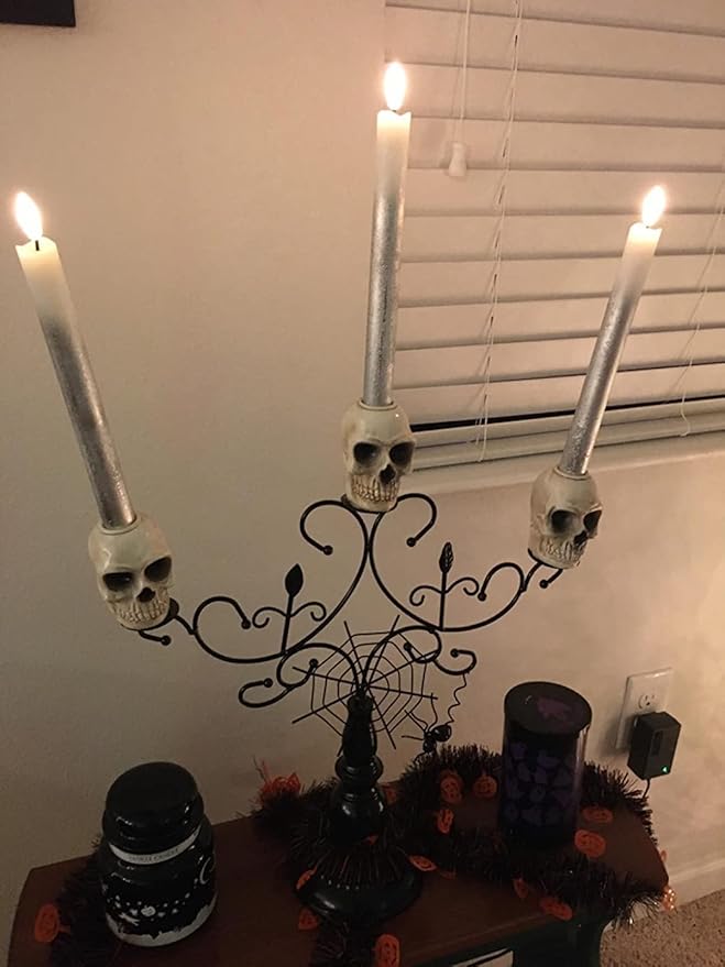 Wondise Flameless Taper Candles with Remote & Timer, 9 Inch Real Wax Silver Battery Operated LED Flickering Candles for Christmas Thanksgiving Decorations