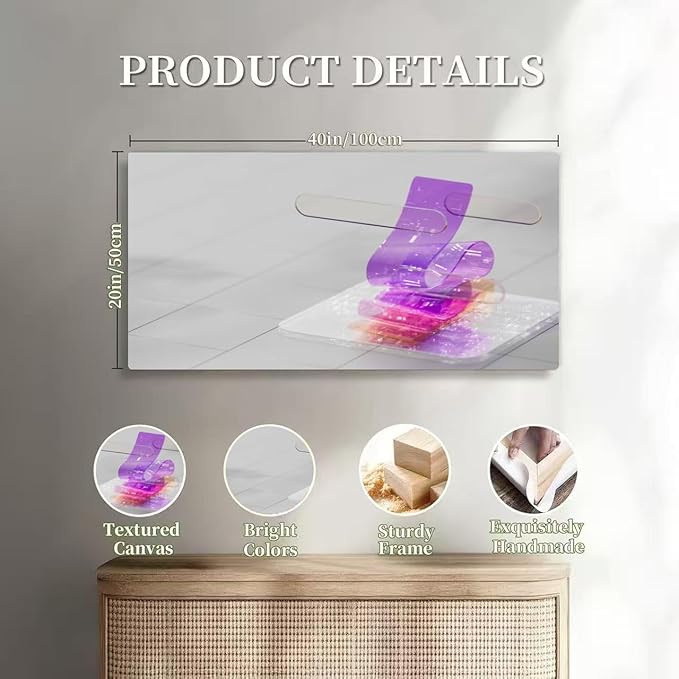Wibinuki Wall Art Wall Decor Wall Paintings Artificial Intelligence Machine Learning Nural Language Processing for Living Room Bedroom Bathroom Home Decor Can Be Hung Directly 20"x 40"