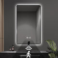 36"x28" Black LED Bathroom Mirror, Metal Framed, Rounded Rectangle, Bathroom Backlit Mirror, Anti-Fog, Stepless Dimmable, Smart Lighted Mirror for Vanity, Infrared Motion Sensor Lights, Memory