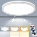 24W Motion Sensor LED Ceiling Light Wired, 2400lm 12Inch 2700K/4000K/6500K IP54 Flush Mount Lighting Fixture with Remote, Radar Motion Activated Ceiling Lamp for Hallway Laundry Porch Stair Closet