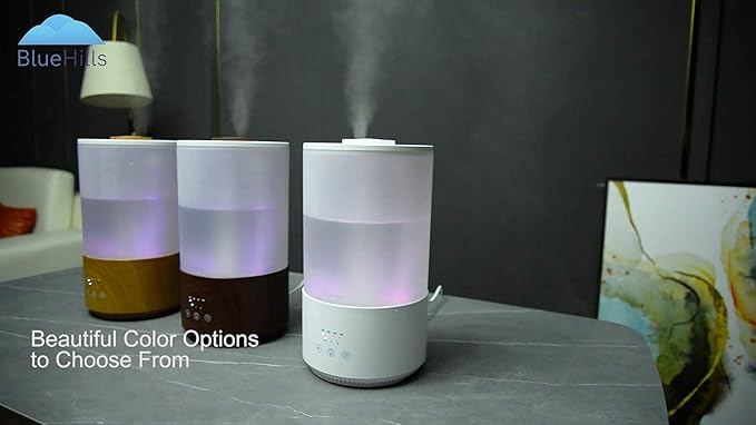 BlueHills Premium 4000 ML Set of 2 Gallon Large Essential Oils Diffusers for Big Rooms High Mist Output XL Capacity Adjustable Cool Mist Great Gift – Value 2 Pack Dark Wood Grain