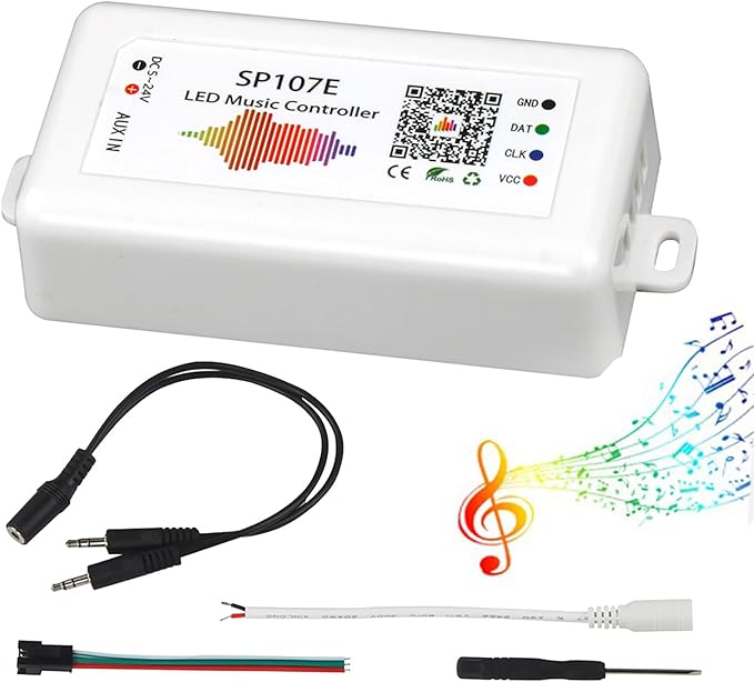 VIPMOON SP107E Music Bluetooth Led Controller for WS2812B WS2811 WS2813 WS2815 SK6812 Addressable Led Lights