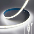 6.56FT2M COB LED Strip Lights, 6000K Cold White USB LED Tape Light, 640LEDs High Bright CRI93+ Dimmable Flexible Lights Light for Bedroom, TV Backlight, Mirror, Cabinet Lighting