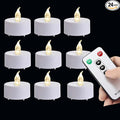24Pack Remote Control LED Tea Lights Battery Operated Flameless Candles Realistic and Bright Flickering Long Lasting 400 Hours Electric Candles for Christmas Home Party Wedding Decor (White)