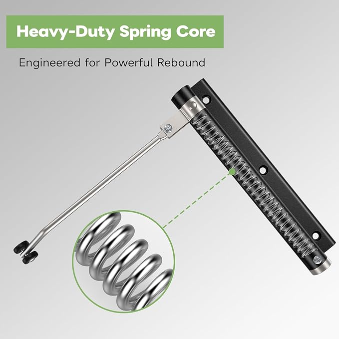 Automatic Door Closer, Stops Door Slamming, Ultra-Quiet Soft Close for Home & Apartment Doors, Upgraded Aluminum Roller Arm, Scratch-Free, Adjustable Speed, Self Closing Spring Door Closer, Silver