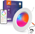 DUSKTEC Smart Recessed Lighting 6 Inch - RGBCW Color Changing LED 13W Can Light Retrofit Recessed Lights 1050 Lumen Dimmable Recess Light Compatible with Alexa & APP Recess Ceiling Lights 1 Pack