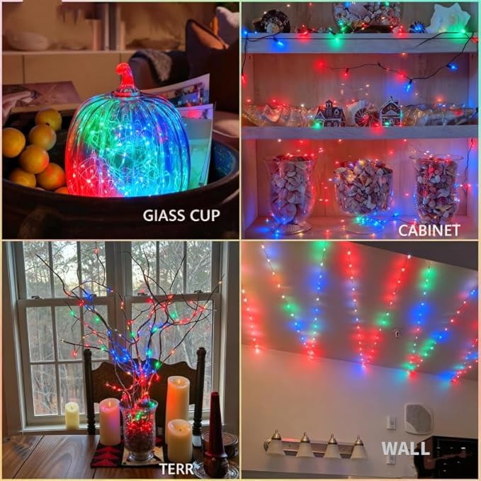 USB Fairy Lights Plug in, 33 Feet 100 LED Twinkle String Lights with Remote and Timer, Waterproof 8 Modes for Bedroom Indoor Wreath DIY Party Wedding Christmas Holiday Decoration(2 Pack Multicolor)