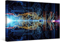 1 Piece Abstract Technological Background Wall Painting CPU Concept Wall Decorations for Living Room Pictures Print on Canvas Circuit Board Framed Artwork for Home Wall Bedroom Decorations 16X24 INCH