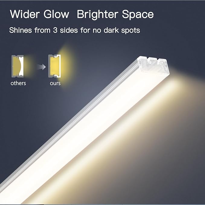 V4light Under Cabinet LED Lighting, 6 Pack Ultra Slim Aluminum Light Bars, Plug-in Kitchen Lights, Smart App & Alexa Control, Dimmable 2700K–6500K, Linkable for Closet, Shelf, Display Cabinet