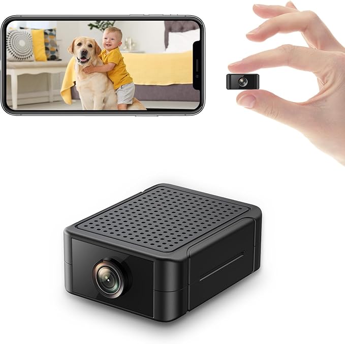 Hidden Camera 4K Spy Camera with Night Vision, Motion Detection Alerts, 4H Battery Life, Phone App Control, SD/Cloud Storage, Indoor Mini Security Camera for Home, Office, Baby Monitor