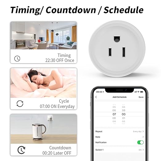 Mengshen 2 Pack Smart Plug 16A Smart Outlet WiFi Socket with Tuya App Remote Control Compatible with Alexa Google Home 16A Smart Life Plug with Timer Function 2.4GHz WiFi Only