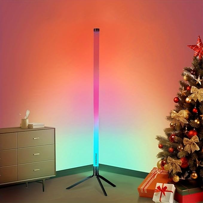 LED Corner Floor Lamp with APP Remote Control RGB Color Changing Lights USB Music Sync Gaming TV Backlight Living Room Bedroom Atmosphere Lamp Multiple Dynamic Modes