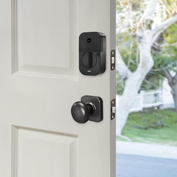 Yale Assure Lock 2 Touch Deadbolt with Ridgefield Handle, Black Suede Smart Keyless Entry Door Lock with Wi-Fi Connected Touch Keypad and Fingerprint Scanner, B-YRD450-F-WF1-RX-BSP