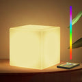 LOFTEK 7-inch LED Cube Lights, Rechargeable RGB 16 Colors Tesseract Cube, Cordless with Remote Control, IP65 Waterproof Pool Lights, Dimming Nursery Night Lights, Bedside Mood Lamp for Kids, Gift