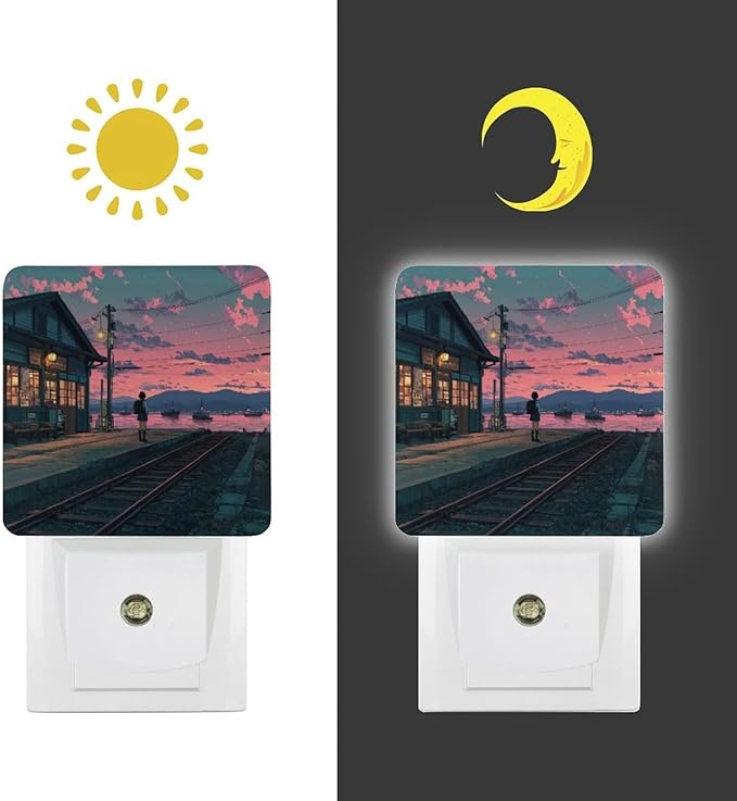 Plug in Night Light with LED & Smart Light Sensor, Track Auto-On/Off Night Lights Plug Into Wall for Bedroom, Bathroom, Hallway, Stairway