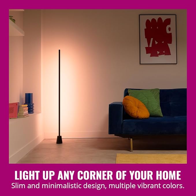 WiZ Connected Gradient Floor Light, Multi-Color LED Light Strip, Sleek Design and Easy Setup, RGBIC LED Strip Lights, Floor Lamp Connects to Wi-Fi, Voice/App Control